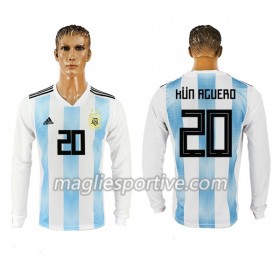 Completo Calcio Argentina Kun Aguero 20 Divisa Prima Mondiali 2018 ML